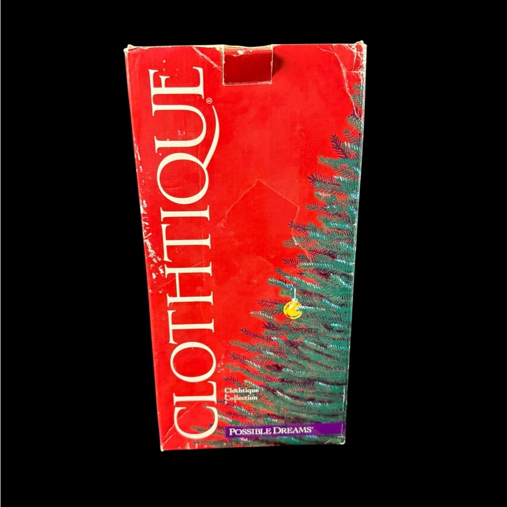 Clothtique 2001 Possible Dreams Jultomten Music Box Santa Toys Bag Christmas Tre